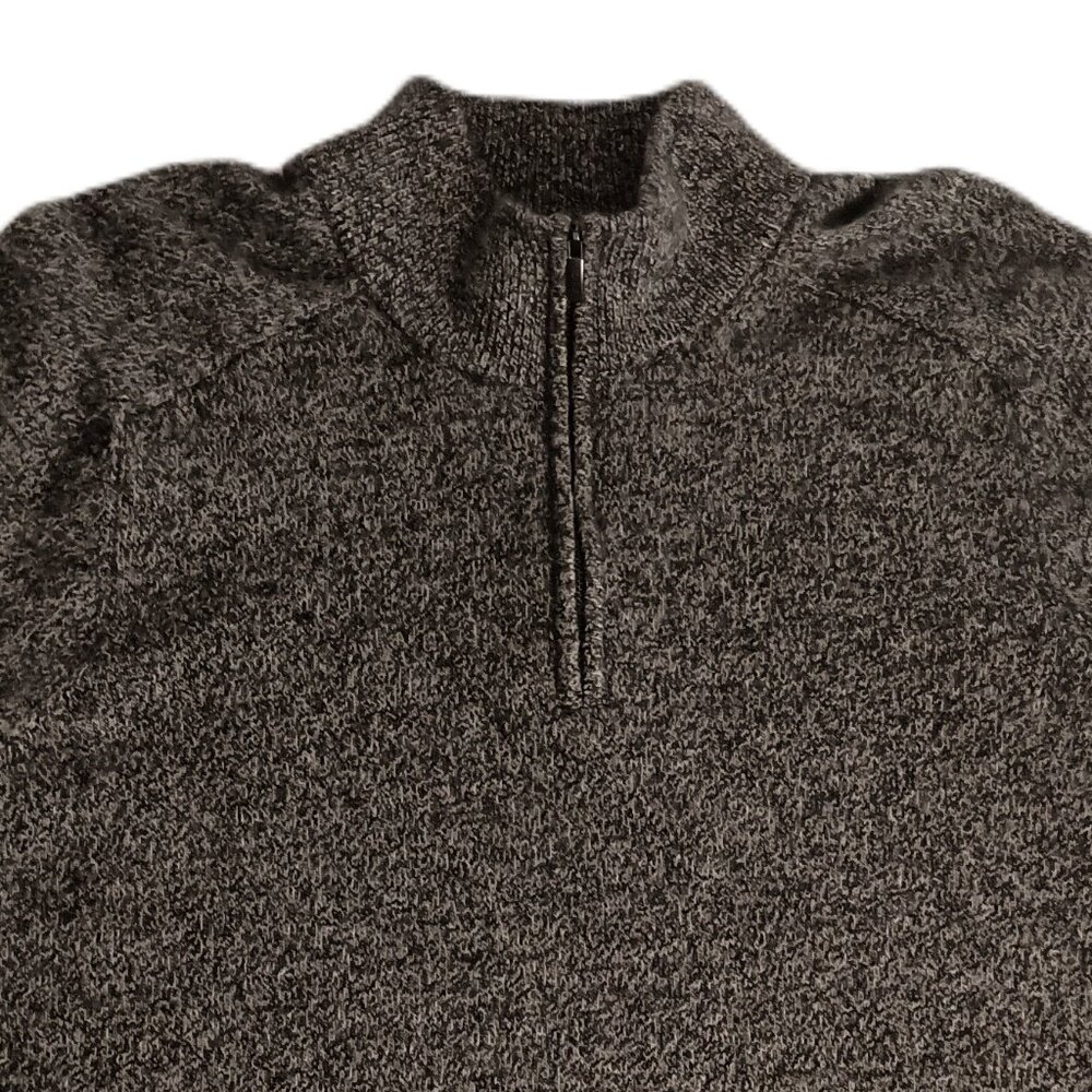 J Crew Sweater 1/4 Zip Warm Classic Gray/Black/White Men’s Size XL VGUC - Picture 4 of 13